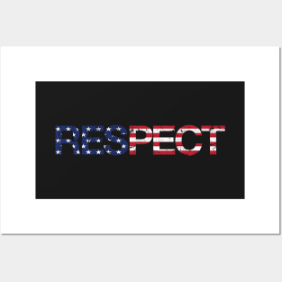 Patriotic Military Veterans Respect American Flag T-Shirt Posters and Art